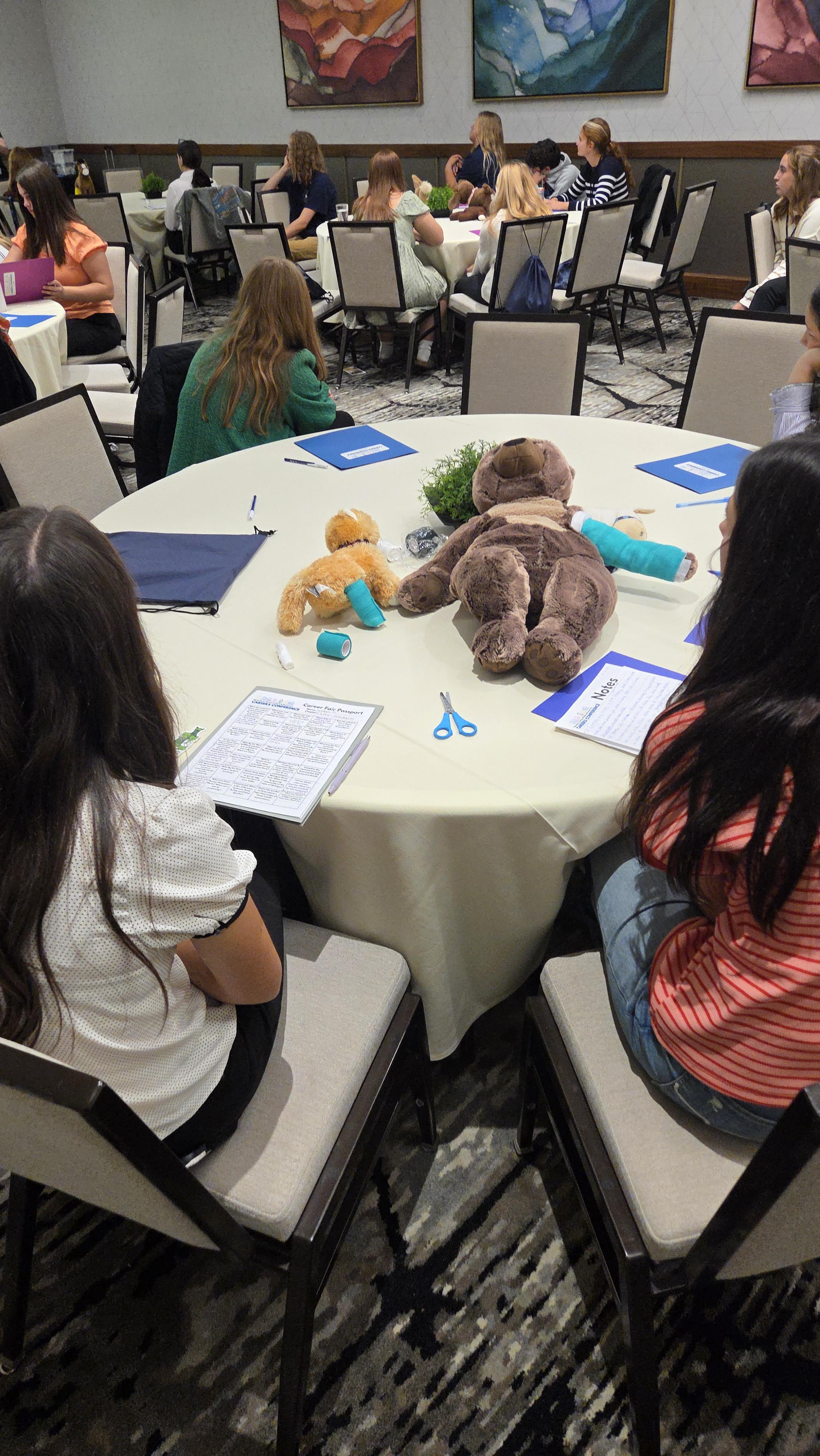 Students in a hands-on veterinary science breakout session during FFA Careers Conference