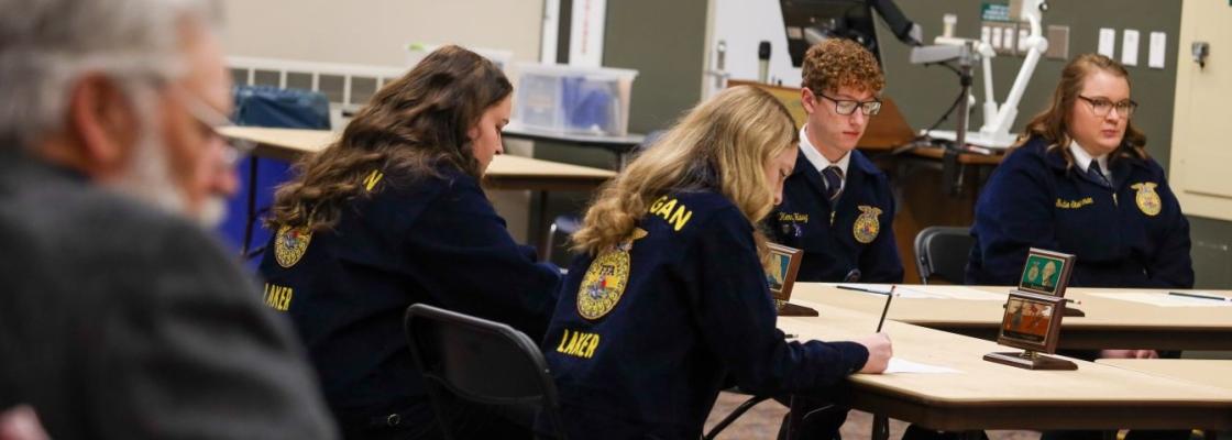 Students competing in Greenhand Conduct of Meetings
