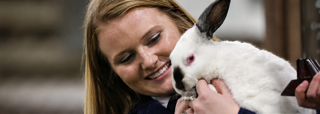 FFA member holding rabbit