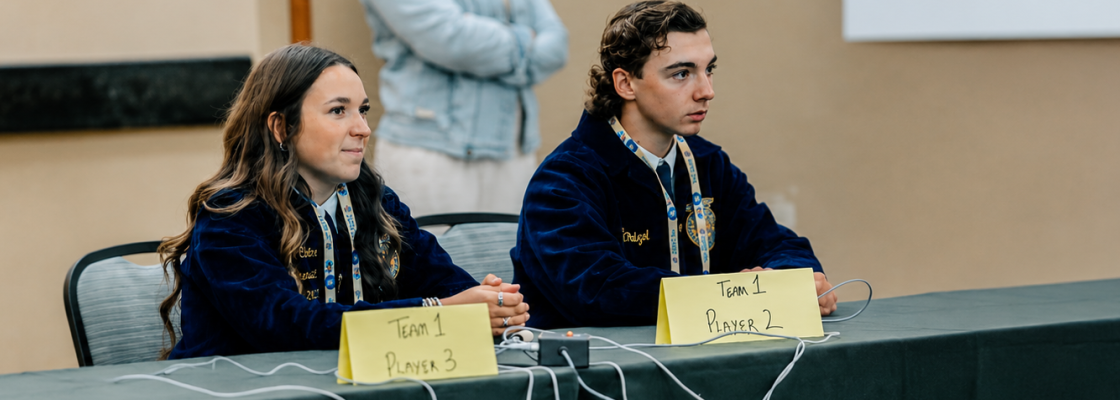 Students competing in Quiz Bowl