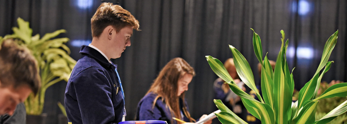 Students competing in Nursery Landscape