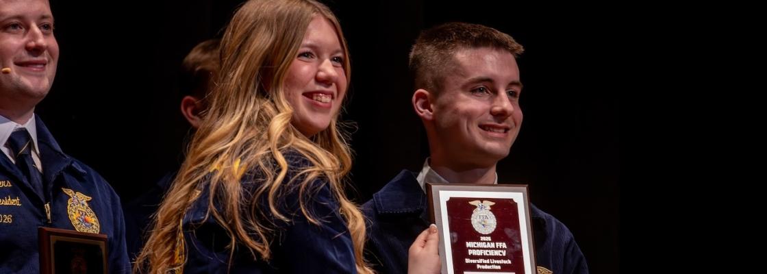 Student receiving SAE Awards