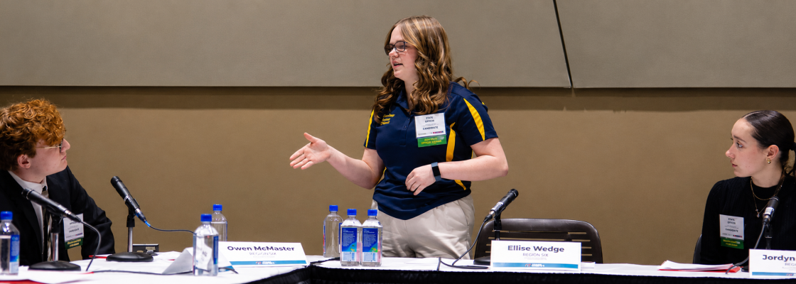 Students competing in Discussion Meet