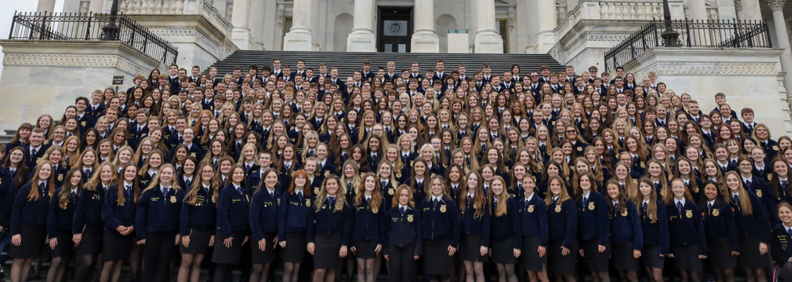 Students on Capitol steps in Washington, D.C.